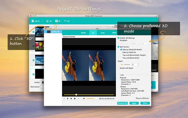 4Video MXF Converter Mac版 截图 1