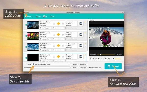 4Video MXF Converter Mac版 截图 4