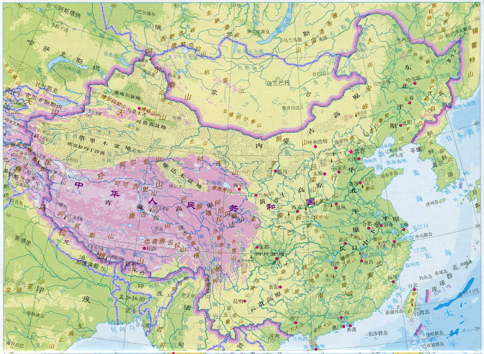 中国地形图高清版 中国地形图高清电子版
